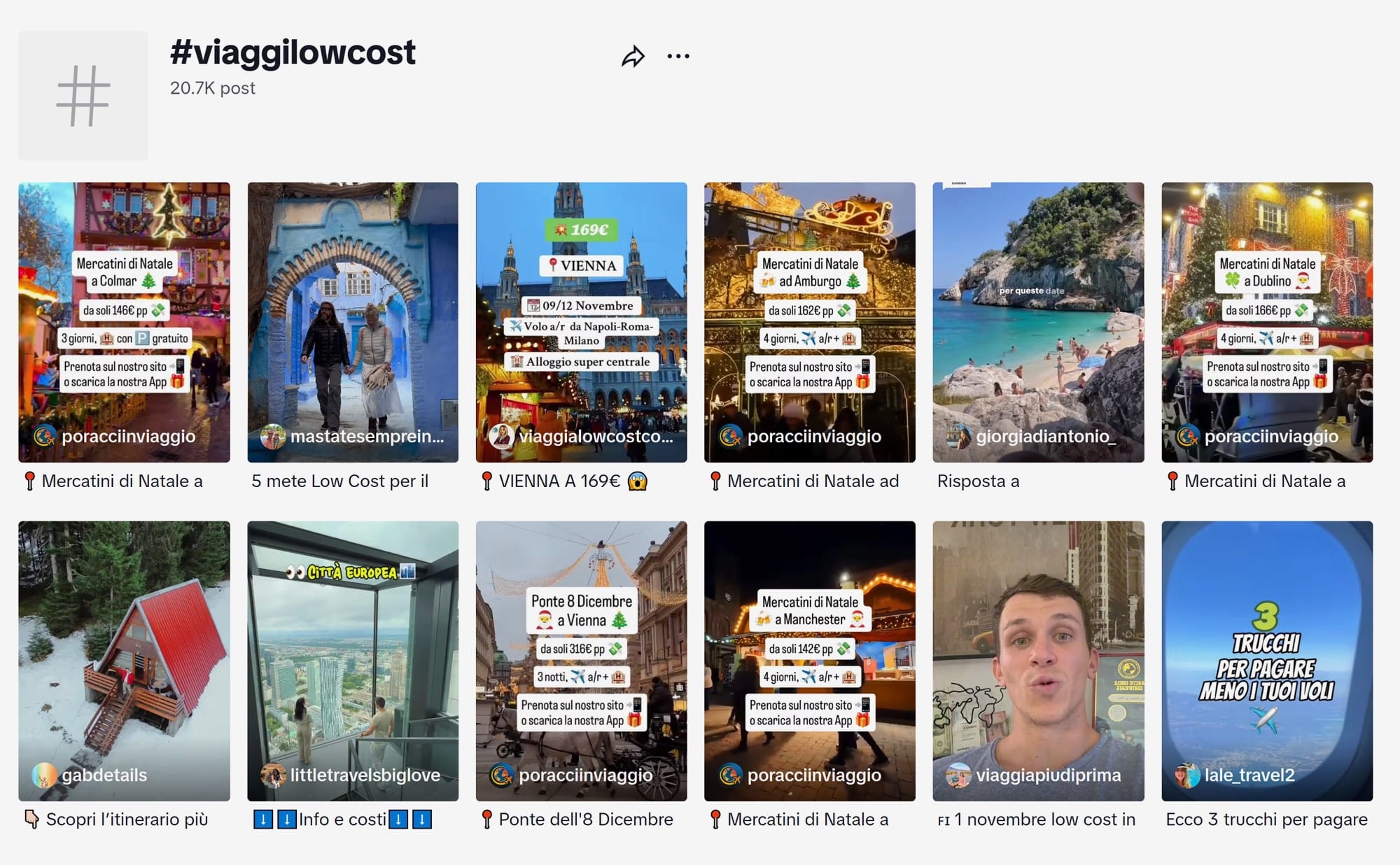 Hashtag viaggi low cost su TikTok Video su TikTok con hashtag viaggi low cost.