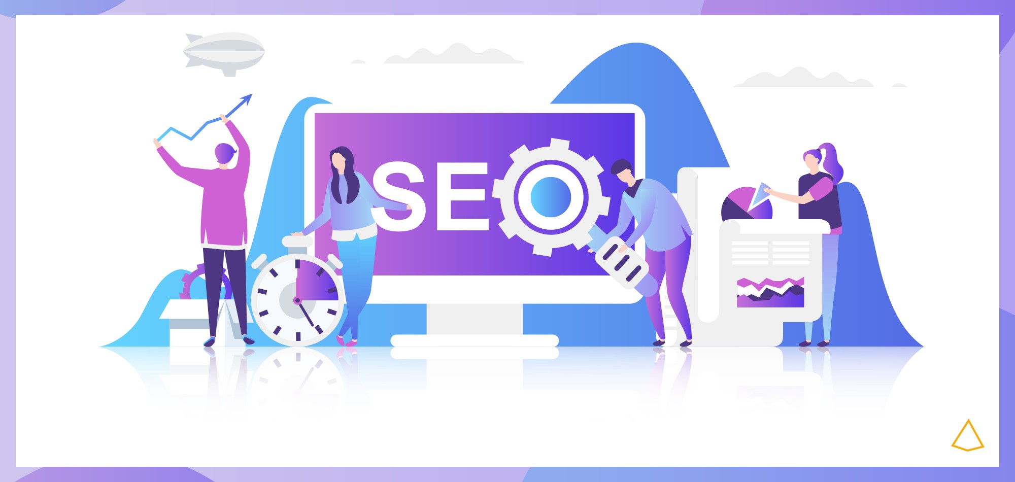 Composizione grafica di grafici e strumenti adottati dal consulente per il SEO audit.