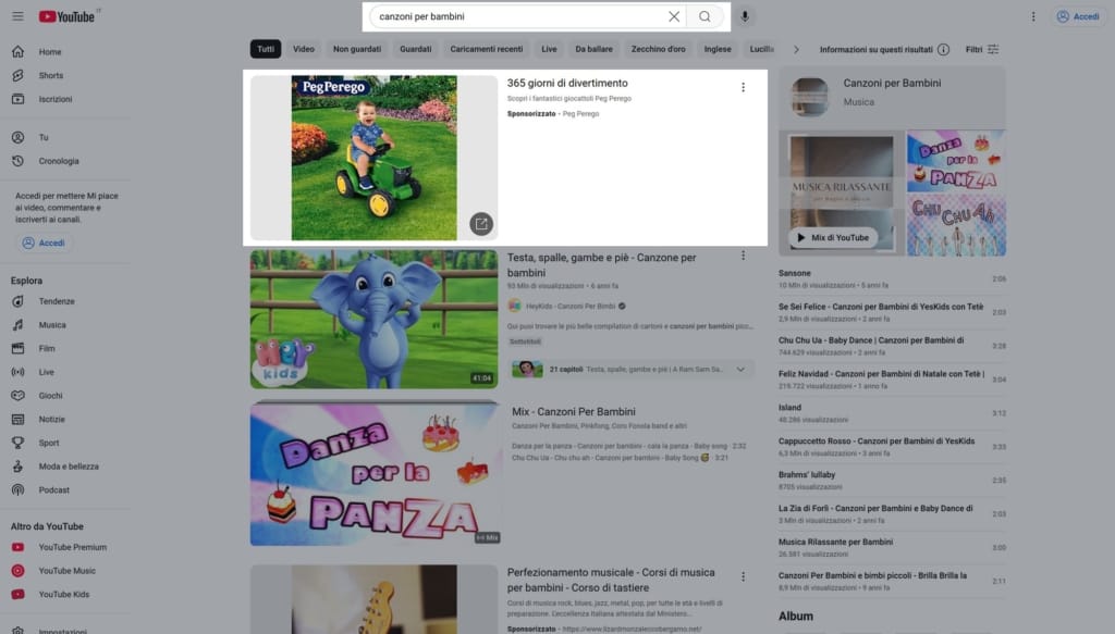 Esempio di domanda latente Youtube Un esempio di domanda latente dai risultati di ricerca su Youtube.