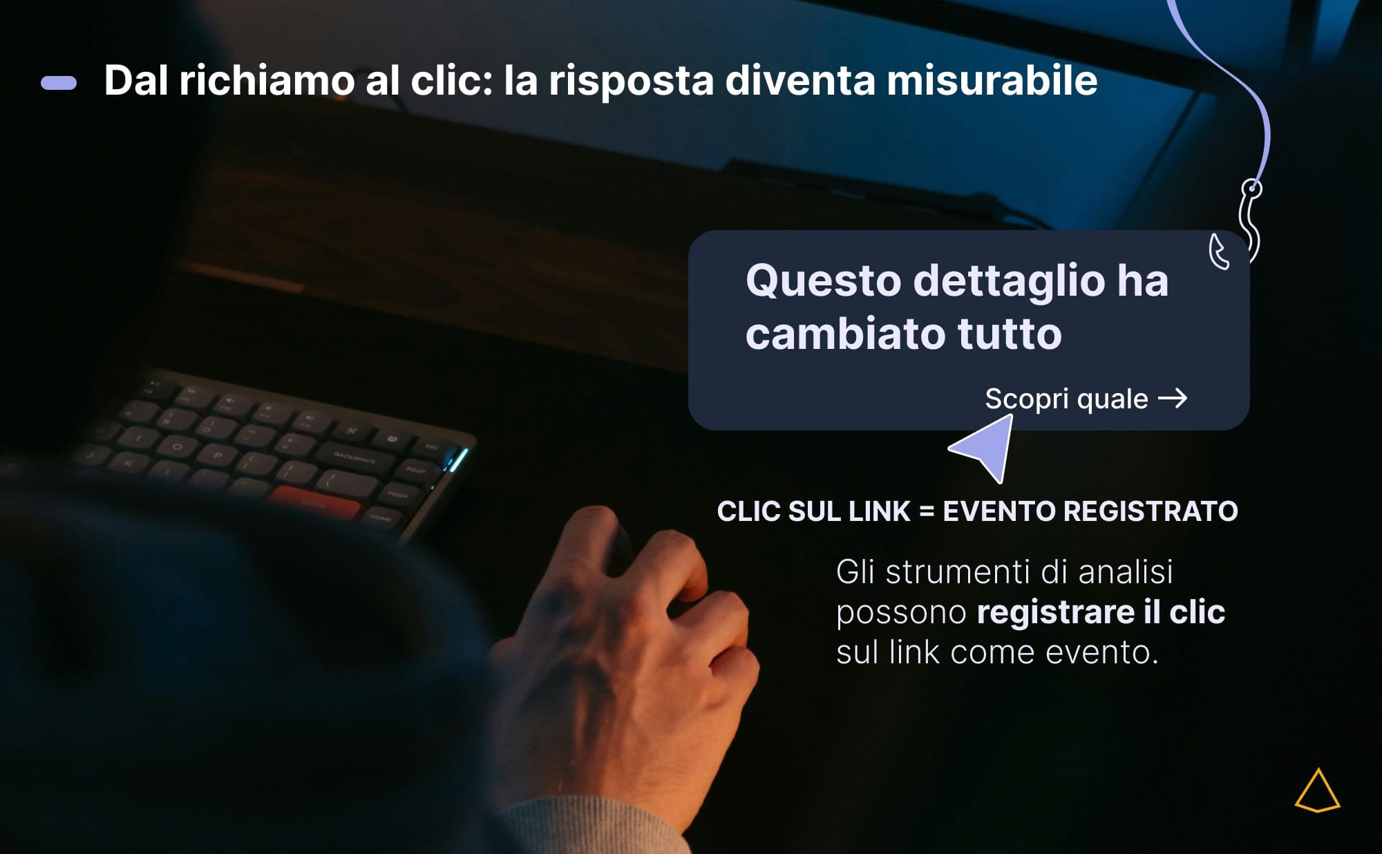 Il clic sul link viene registrato come evento.