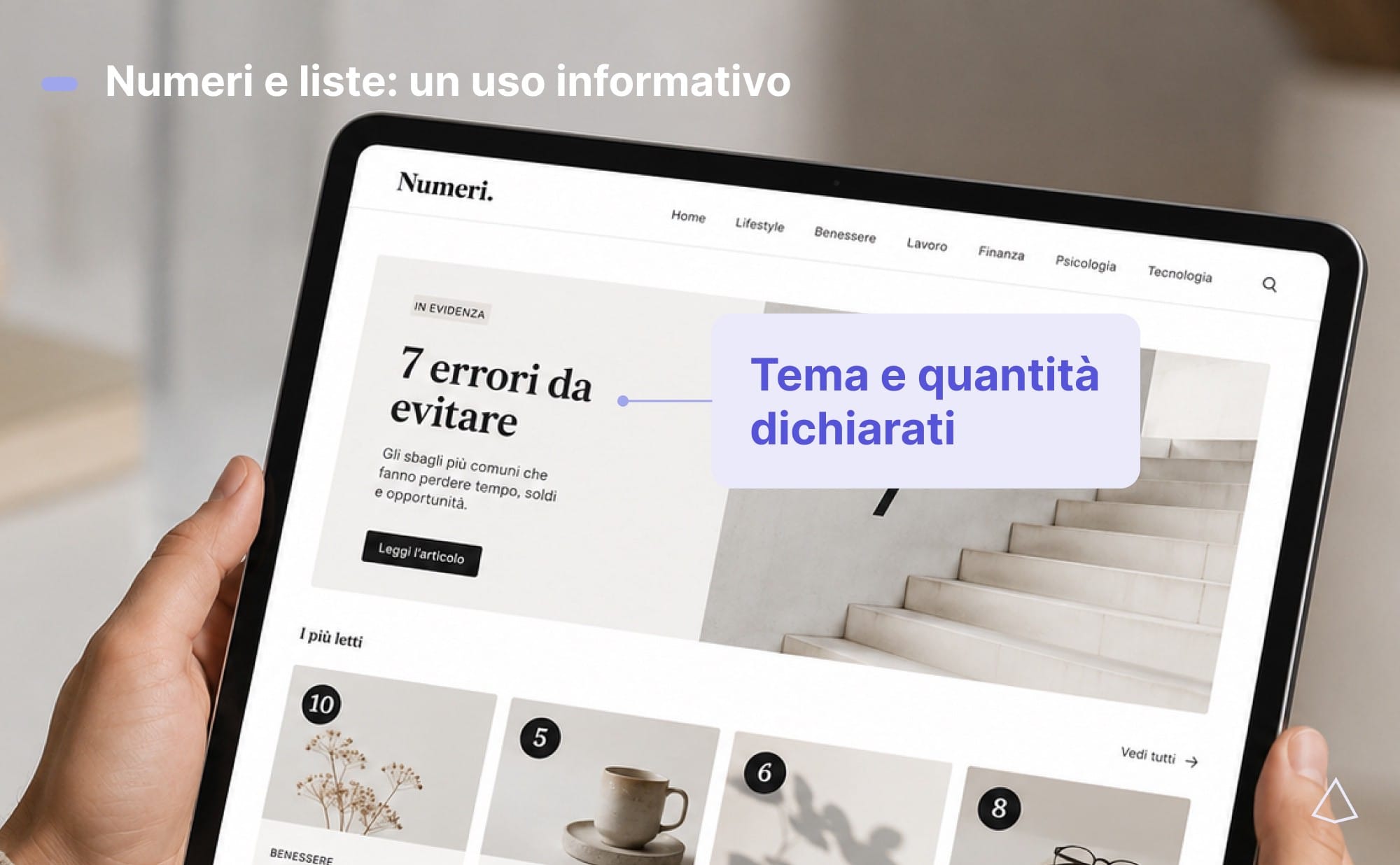 Un titolo che dichiara tema e quantità.
